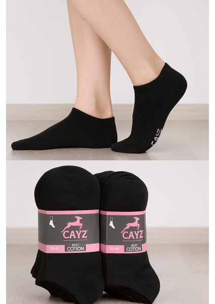 6 Çift Kadın Kısa Dikişsiz Patik Çorap - Siyah,beyaz,gri