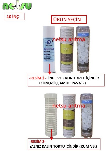 Daire, Bina Girişi Su Arıtma 3 lü yedek Filtresi, kireç önleyici, silifoz