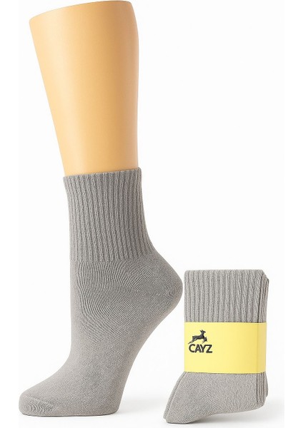 6 Çift Kadın Uzun Dikişsiz Tenis Çorap - Siyah,beyaz,gri