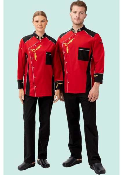 Aşçı Ceketi 75 Polyester Crenata Şef Şık Nefes Alabilir Mutfak Kullanımı Için