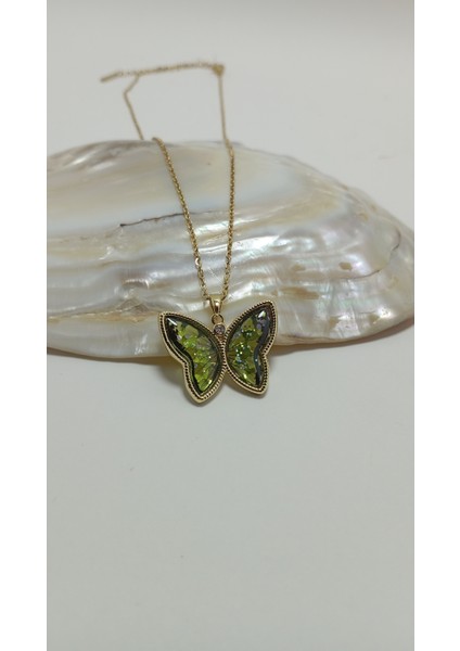 Çelik Kelebek Kolye