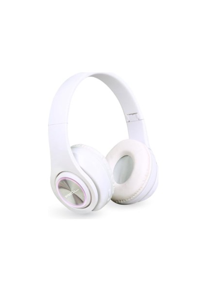 Abk03 Kablosuz Rgb LED Bluetooth Kulaklık Beyaz