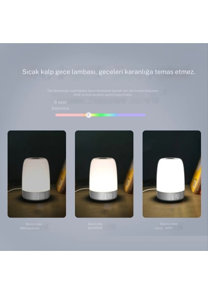 Gün Doğumu Simülasyonlu Çalar Saat Rgb Gece Lambası Dokunmatik Kontrol, Zamanlayıcı, Otomatik Kapanma, Enerjik Uyanış Için Alarm Saati fiyatları