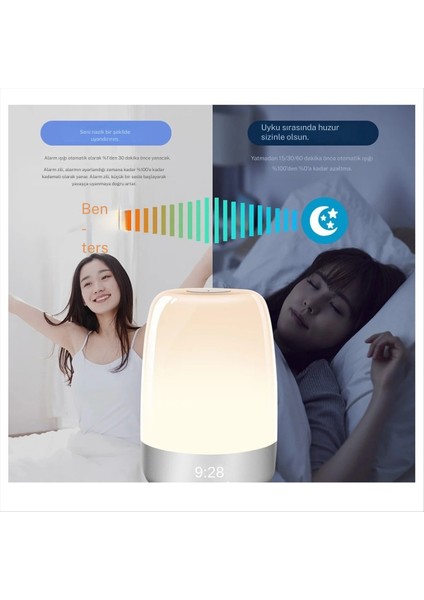 Gün Doğumu Simülasyonlu Çalar Saat Rgb Gece Lambası Dokunmatik Kontrol, Zamanlayıcı, Otomatik Kapanma, Enerjik Uyanış Için Alarm Saati modelleri