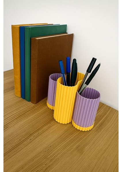 Trio Renkli Kalemlik | 3 Bölmeli Masaüstü Düzenleyici Ofis & Kırtasiye Organizer fiyatları