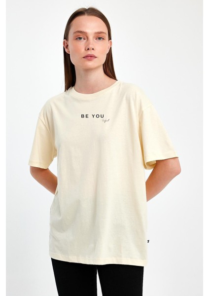 Kadın Baskılı Oversize T-Shirt