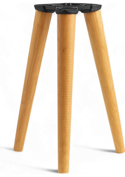 Sehpa Ayak Seti 50 cm Kahverengi Doğal Ahşap Boyalı Silindir Masa Ayağı Ayakları Aksesuar Bohem 3'lü