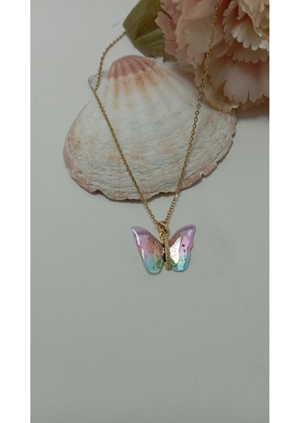 Çelik Kelebek Kolye