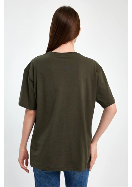 Kadın Baskılı Oversize T-Shirt
