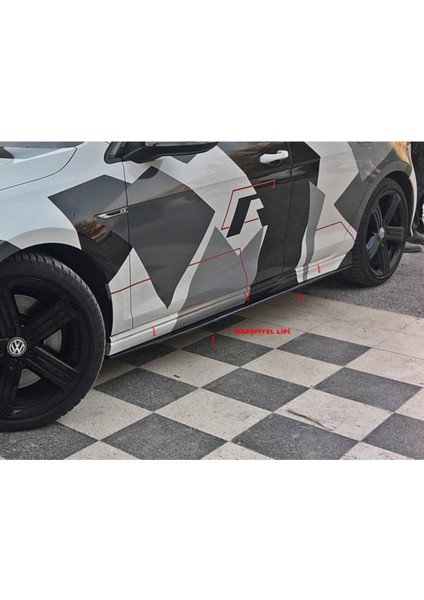 Volkwagen Golf 7-7.5 Yan Marşpiyel Altı Lip Parlak Siyah Abs (Çift) modelleri