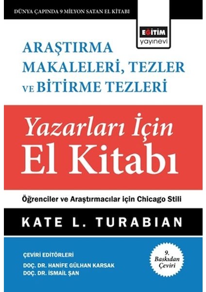Araştırma Makaleleri, Tezler ve Bitirme Tezleri Yazarları Için El Kitabı