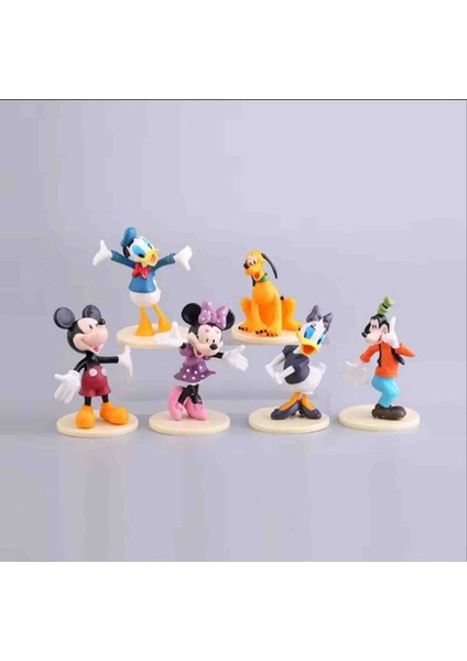 Disney Mickey Mouse Minnie Donald Duck Goofy Anime Figürler 6 Adet