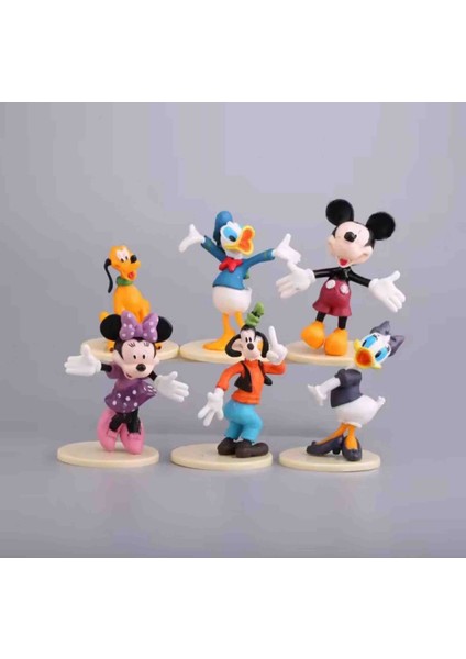 Disney Mickey Mouse Minnie Donald Duck Goofy Anime Figürler 6 Adet fiyatları