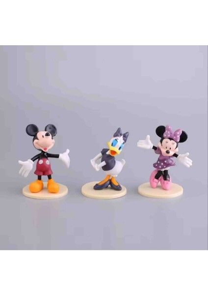 Disney Mickey Mouse Minnie Donald Duck Goofy Anime Figürler 6 Adet modelleri