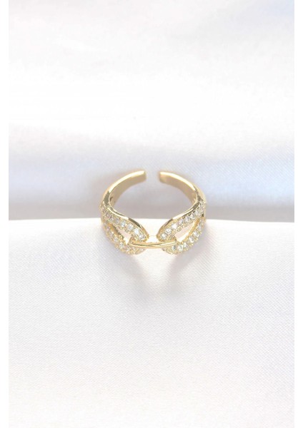 Bfs Zirkon Taşlı Gold Renk Ayarlanabilir Yüzük