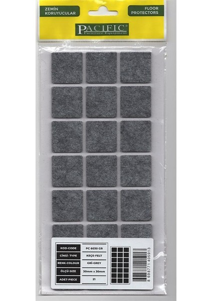 Yapışkanlı KEÇE30X30 mm Mobilya Masa Sandalye Parke Zemin Koruyu Kaydırmaz Keçe (21LI Paket)