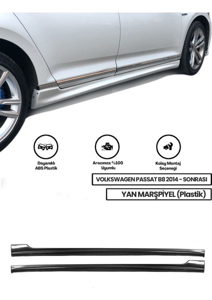 Passat B8 2014 - Sonrası Uyumlu Yan Marşpiyel (Plastik)
