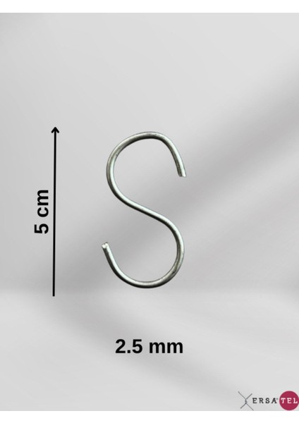 Gri Galvanizli Tel Kanca, 20'li Set, Dayanıklı ve Çok Amaçlı Kullanım