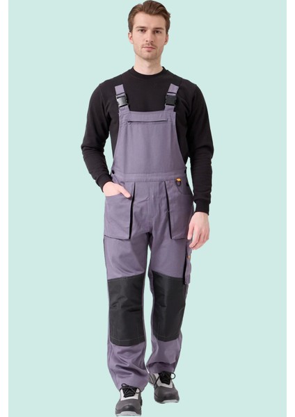 Erkek Gabardin Bahçıvan Tulum Isg Baccata Iş Güvenliği Kot Salopet Denim Çok Cepli