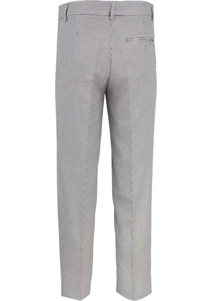 Erkek Klasik Desenli Pantolon Gribeyaz Kazayağı Flato Cepli Iş indirimleri