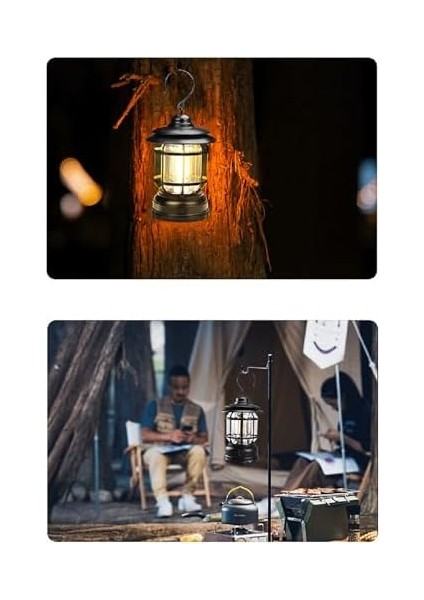 Kamp - Nostaljik LED Lamba - Kamp Lambası - Pilli modelleri
