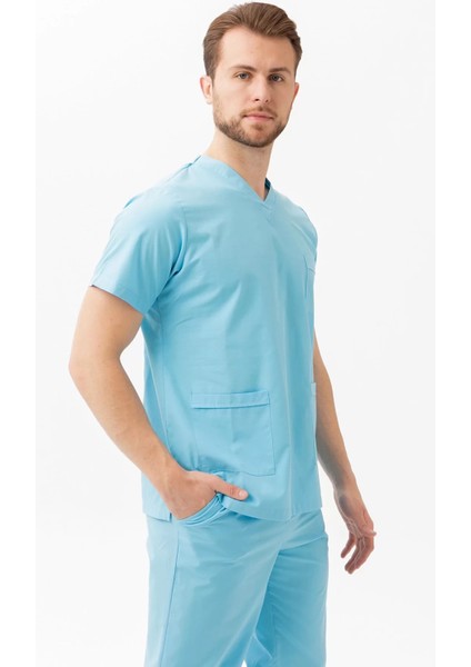 Terycotton V Yaka Bordosu Sağlık Üniforması Santolina Üniforma Doktor Hemşire Çalışanları Için fırsatları
