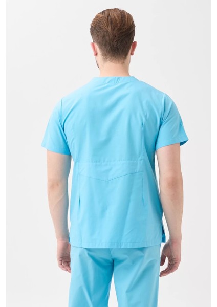 Terycotton V Yaka Bordosu Sağlık Üniforması Santolina Üniforma Doktor Hemşire Çalışanları Için indirimleri