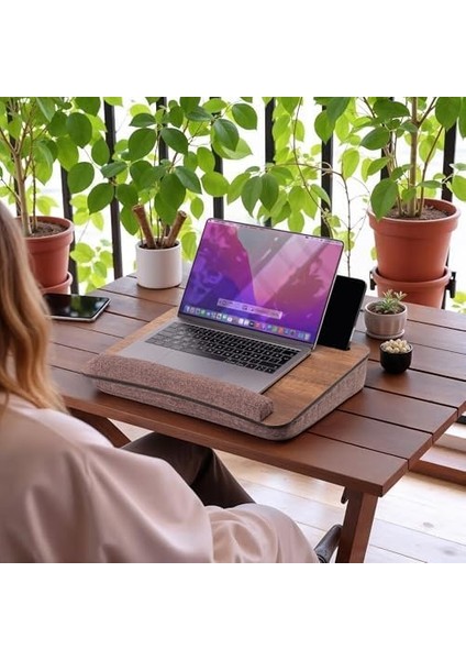 WOOD-LS013 Minderli Laptop Sehpası (Ceviz) fiyatları