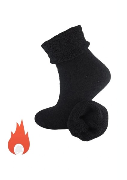 Kışlık Sıcak Tutucu Yünlü Çorap Kalın Tabanlı Termal Iç Havlu