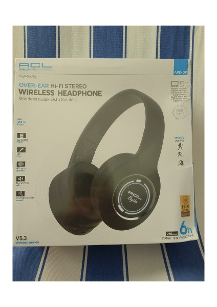 ABK09KABLOSUZ Kulak Üstü Bluetooth Kulaklık