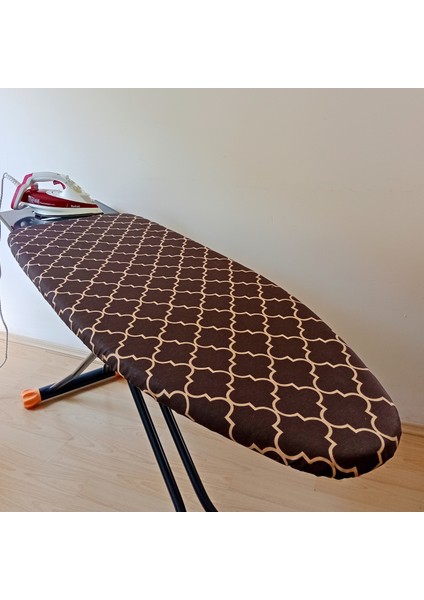 Ütü Masası Kılıfı Keçeli Büyük Boy Ipli Stoperli 55X140CM Damask Brown fiyatları