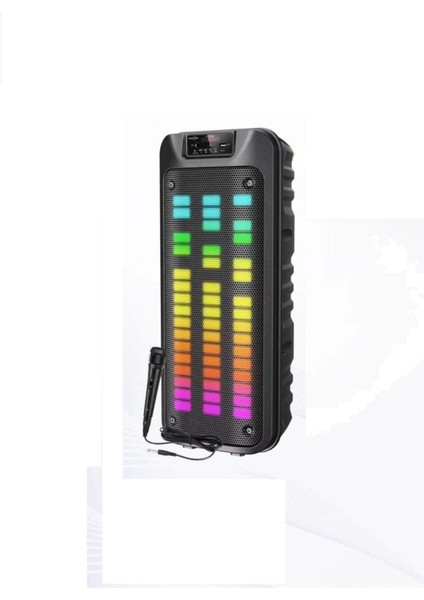 1852 Taşınabilir Rgb Ledli Bluetooth Hoparlör Usb-Tf Siyah