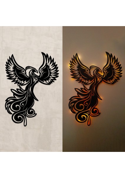 LED Işıklı Anka Kuşu Dekoratif Tablo Duvar Dekorlu Gece Lambası fiyatları