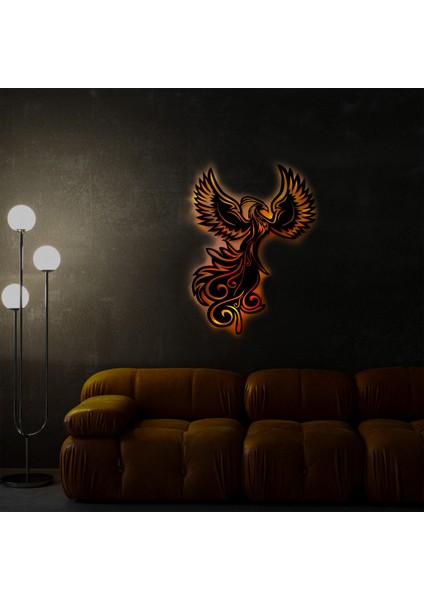 LED Işıklı Anka Kuşu Dekoratif Tablo Duvar Dekorlu Gece Lambası modelleri