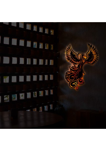 LED Işıklı Anka Kuşu Dekoratif Tablo Duvar Dekorlu Gece Lambası fırsatları