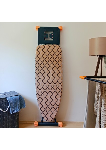 Ütü Masası Kılıfı Keçeli Büyük Boy Ipli Stoperli 55X140CM Damask Caramel