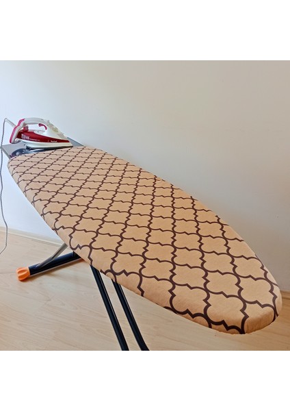 Ütü Masası Kılıfı Keçeli Büyük Boy Ipli Stoperli 55X140CM Damask Caramel fiyatları