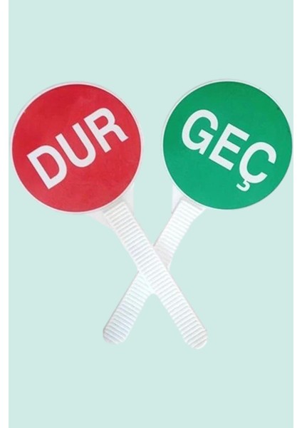 Trafik Kontrol Levhası Durgeç Iş Güvenlik El Tipi Levha Dur Geç Çift Yönlü Reflektif Ergonomik