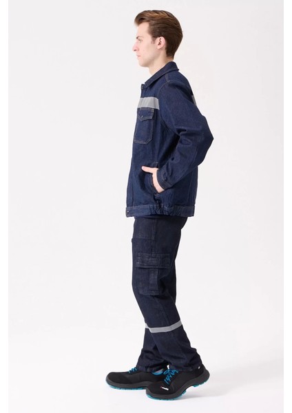 Erkek Denim Isg Mont Koyu Reflektör Detaylı Ce Tulipa Kot Iş Güvenliği Reflektörlü Ceket fırsatları