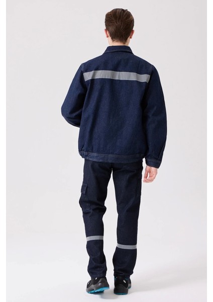 Erkek Denim Isg Mont Koyu Reflektör Detaylı Ce Tulipa Kot Iş Güvenliği Reflektörlü Ceket indirimleri