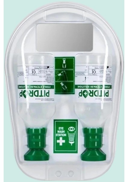 Pit Drop Göz Yıkama Istasyonu Isg Uygun Duvara Monte 1706 Solüsyonu Takımı Ikili Set