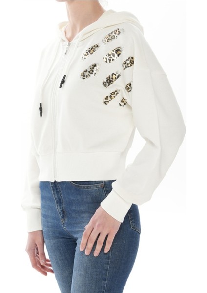 Kadın Kapüşonlu Leopar Desei Ekru Sweatshirt fiyatları