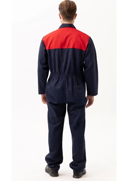 Pamuklu Gabardin Tulum Lacivertkırmızı Iş Güvenliği Carica Yazlık indirimleri