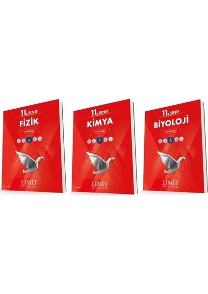 Limit 11. Sınıf Fizik + Kimya + Biyoloji Soru Bankası Seti 3 Kitap 2023