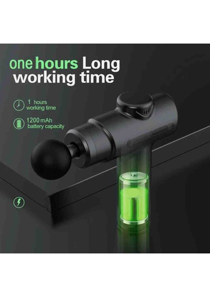 Masaj Tabancası - 4 Başlıklı Derin Doku Masaj Aleti | 1200 Mah Şarjlı