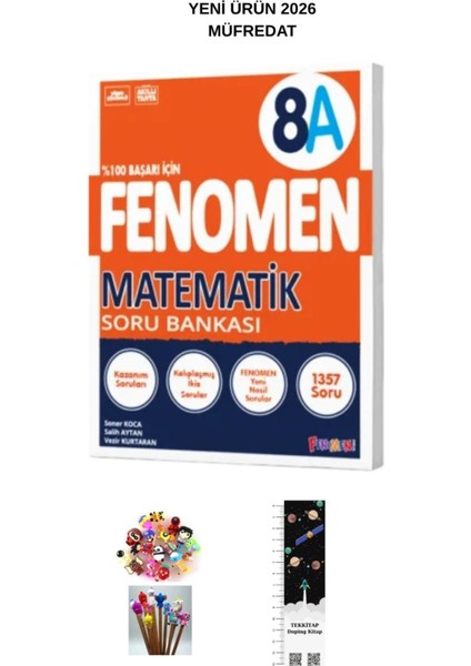 Fenomen 8. Sınıf A Matematik Soru Bankası 2026 Müfredat (Uzay A.+Kalem B)Yeni Ürün