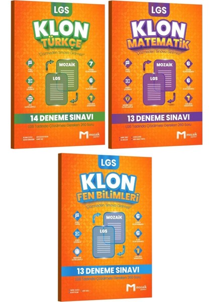 8. Sınıf Lgs Türkçe Matematik Fen Bilimleri 40'lı Klon Deneme Seti
