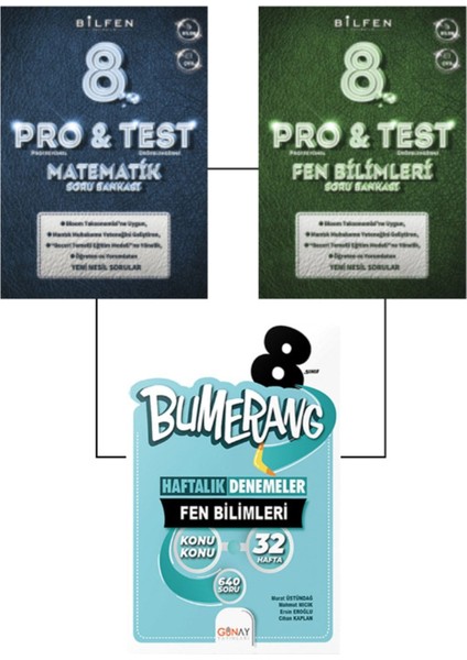 Bilfen Protest 8.sınıf Matematik ve Fen Soru Bankası-Bumerang Deneme 8.sınıf Fen Bilimleri Denemesi