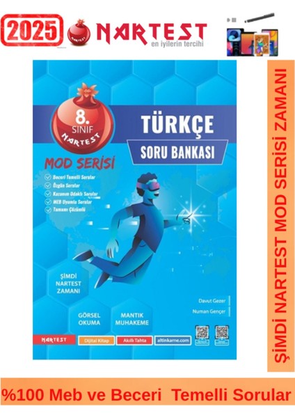 Nartest 2025 8.sınıf Mod Serisi Türkçe Video Çözümlü Soru Bankası+Android Kalem fiyatları