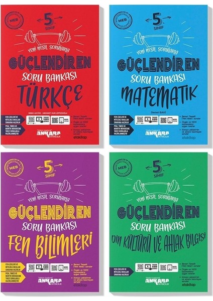 Ankara 5. Sınıf Türkçe Matematik Fen Paragraf Güçlendiren Soru Bankası Seti 2023 (4 Kitap)